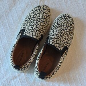 Maurices Black and White Floral Sneakers